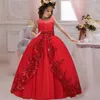 Robes de fille Nouvelle fille robe de mariée 2023 Banquet en dentelle Viete Fille d'anniversaire Robe blanche Fleur Fleur Fille Moyeur Dressl2405