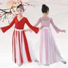 Vêtements Définit des performances de danse classique pour enfants Vêtements fan chinois en une seule pièce jupe de gaze ancienne danse unifom le006