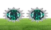 JewelryPalace Kate Middleton Simulated Green Emerald 925 Boucles d'oreilles en argent sterling princesse Crown Gemone Crown 2110094959503