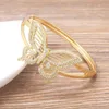 Bracelets de mariage conception créative classique Couleur or Lucky Butterfly Crystal Rinestone Wide Bracelet Bracelet Bangles Fine Fête Bijoux de mariage