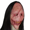 Máscaras cabelos longos, rosto vermelho, máscara de diabo multifuncional artesanal ótimo para festas de Halloween