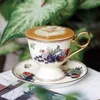 Европейский стиль Isabella Retro Style High-Marting Bone China Golded Coffee Cufe Light Luxury Coffee Cup Cup Set Light Cup 240508
