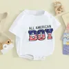 Rompers Fourth of Juillet Baby Boy Girl Girl 4 juillet NOUVELLE-NEU BROIDE BROFT CHERMER CHIMTRES PATRIOTIQUES SUMPRES PATRIOTIQUES H240508