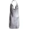 Dames feestjurk sexy club Kendall Jenner Vestidos Diamond Halter Silver Elegant Deep V backles 2205075070101