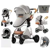 Strollers# Baby Cars 3 in 1 Stroller Royal Luxury High Landscape Folding Kinderwagen Pram Baby Carriage Portable Travel Baby Carriage T240509