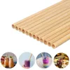 Çevre Dostu Pipetler% 100 Doğal İçki Sürdürülebilir Bambu Yeniden Kullanılabilir İçecekler Parti Mutfak 20 cm için