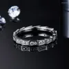 Pierścienie klastra Prawdziwy kolor 0,5 D kolor moissanite serpentynowy pierścień genialny krojona diamentowa luksusowa biżuteria dla kobiet dziewczęta