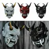 Maski imprezowe hannya demon maska ​​japońska oni samurai noh Kabuki czerwona prana lateks dla dorosłych unisex halloween odgrywanie roli q240508