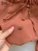Mulheres de manga de flare sire tops tops abundante na cintura elástica sólida Halter backless chiffon slim damas harajuku sexy blusa curta 240508