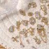 10pcs çiçek zinciri sevgililer günü zirkon kristaller rhinestones tırnak sanat mücevher dekorasyonları çivi aksesuarlar cazibe malzemeleri 240509