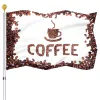 Accessories Coffee Flag Double Stitched Coffee Cup Caffeine Coco Beans Flags Banners with Brass Grommets for House Indoor Outdoor Decoration