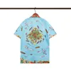 2024 camisas de moda Casablanc-s Designer camisetas San Print Mens Casual Casual Camisa de seda solta Mangas de luxo de luxo de luxo