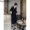 Casual Dresses Ladies Solid TurnDown Collar Zipper Sticked Dress Autumn/Winter Lazy Style Loose Midlength Bottom kjol Kvinnkläder