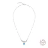 Hangende kettingen populair origineel ontwerp goede kwaliteit zilver 925 hoofdsteen opaal sieraden voor vrouw engel met hart ketting voor meisjes geschenk J240508
