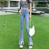 Damen Jeans Flared Women Hohe Taille Mode Casual Hosen 2024 Korea Stil Sommer Herbst Denim Slip für weibliche Mädchen