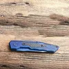 Squisito coltello a piegatura tattica automatica automatica 8CR13MOV Blue Titanio Blade Acciaio in fibra di carbonio Muove a tasca EDC