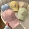 Ball Caps Korean Ins Baseball Cap Women Y2K Love Heart Cappone a punta di cappello Solido Colore regolabile BRIM Long femmina Cappelli da sole femminile