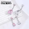 Nombril anneaux G23 Titanium Femmes Sexy Boully Butly Rings Piercing ASTM F136 Bijoux de corps 14G Zircons filetés en interne bijoux en gros D240509