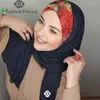 Ropa étnica Islam Luxury Hijab Mousseline Abaya Femme Musulman Foulard hijabs para mujer Jersey Chiffon Buffon Bonnet Turbe Back