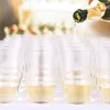 Disposable Cups Straws 50Pcs Transparent Plastic Cup Wine Glass Champagne For Birthday Wedding Decoration Party Supplies 150/220Ml