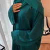 Vêtements ethniques Eid Ramadan Djellaba Satin Open Abaya Femmes musulmanes Maxi Robe Kimono Cardigan Islamic Jalabiya Dubai Turquie Kaftan Robe Robe Robe