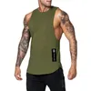 Pamuk Egzersiz Gym Tank Top Mens Kas Kolsuz Spor Giyim Gömlek Stringer Moda Giyim Vücut İnşa Singlets Fitness Yelek 240508