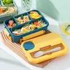 Lunchboxen Bakken Lunchbox met vork en lepel voor kinderen Microwave Bento Boxes Set Set Food Storage Container Dipsaus Case 30ml