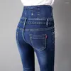 Jeans de mujer Moda Mujeres Pantalones de lápiz de cintura alta Cargo casual de damas delgadas