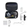 Kit de snorter à tabac à priser en aluminium snorter sniff distributeur de tuyau nasal + contenant de rangement en métal pot de cachette + bouteille en verre + outils de fumée de cuillère en métal