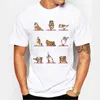 Heren t-shirts Dier Funny Design Men T-shirt Pomeranian/Cat/Soth/Elephant/English Bulldog/Pug Hipster Cool Male tops/T Y240509