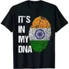 Mäns T -shirts Indian Flag DNA - Fingeravtryck - Indien T -shirt Y240509