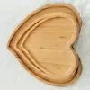 Dijkartikelen sets multifunctionele hartvormige serveerschaal cake pannen bamboe multifunction lade