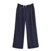Pantaloni da donna Taopza 2024 Prodotto primaverile Masticità Casual High Waist Angle Flat Bianches