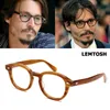 Wholesale-JackJad Top Quality Acetate Frame Johnny Depp Lemtosh StFrame Vintage Round Brand Design Eyeglasses Oculos De Grau SH190919 170h