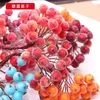 Fleurs décoratives Fleoue glaçage simulation baies fruit de baies 12 mm Tête double petite avec poignée accessoires de bricolage matériau en épingle à cheveux