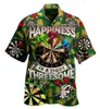 Chemises décontractées pour hommes Hawaii Mens Shirts 3d Dart Club Imprimé court-t-slves cubains chemises de vacances Wars Casual Vintage Strtwear Top Mens Clothing T240507