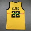 22 Caitlin Clark Iowa Hawkeyes NCAA Jersey de basquete azul Amarelo Branco Tamanho S-XXL