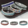 Wedding Armbanden Women Fashion 4-Row Rhinestone Bracelet Crystal Charm Ethnic Bangle Multi Layer Dunne kettingarmband op hand bruiloft sieraden