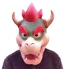 Feestmaskers Bowser King Koopa latex gezichtsmasker en klauwhandschoenen super broer monster schurk rollen spelen Halloween volwassen kostuum rekwisieten Q240508