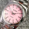 Altri orologi BLIGER NH35A PT5000 36mm/39 mm Uomo automatico Slima di vetro Slier Lock Candy Rosa/Arancione/Nero Bracciale in acciaio lucido T240508