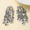 Dangle Chandelier Super Shiny Star River Waterfall Star Zircon Tassel Earrings Light Luxury Fashion Women Metal Sequins Jewelry Party Wedding Gift