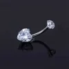 Navel Rings 1PC Crystal Sexy Belly Navel Piercing Titanium Steel Fashion Heart Belly Button Square Rhinestone Navel Rings Belly Piercing d240509