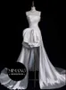 Designer Satin Light Wedding Dress 2024 Nuova sposa Abito di paillettes di fascia alta serata senza spalline