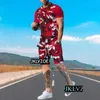 Camouflage Men's Camouflage Set Summer Mens sets Tracksuit Shorts Tenues Strt 2 Pieces Set 3D Print Men Tracksuit Casual Owck Men Clothing T240507