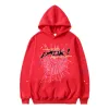 Mens Women Hoodies Young Thug High Quality Designers Hip Hop Pink Web Puff Print 555 Hoodie Angel Sweatshirts Heavy Fabric Pullover