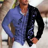 Chemises décontractées pour hommes Organe électronique Musique hawaïenne 3d Imprimé hommes Fashion Summer Beach Blouse Cuba Lapel Clothing