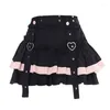 Röcke japanische Frauen Harajuku y2k Rüschen kurzer Gothic Lolita Stil Minirock Falten Punk Girls Vintage süßer cooler Kuchen