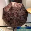 올해 매치 체스 보드 그리드 자동 비 이중 사용 우산 여성 접이식 비닐 태양 보호 태양 우산 선 우산