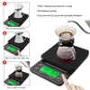 3kg / 0,1 g 5 kg / 0,1 g d'échelle de café goutte à goutte avec minuterie Échelle de cuisine numérique électronique portable haute précision écailles électroniques 240508