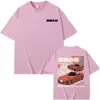 Heren t-shirts 2024 anime initiële d drift ae86 dubbelzijdige print t-shirt rx-7 r34 skyline gtr jdm heren vintage harajuku oversized t shirts t240506